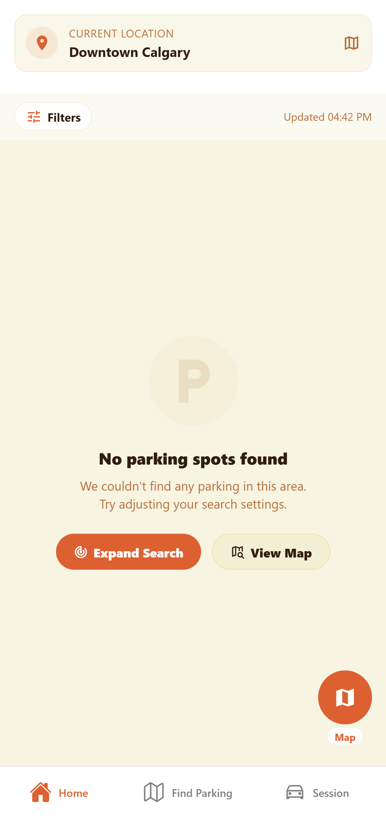 Real-time availability with distance calculations